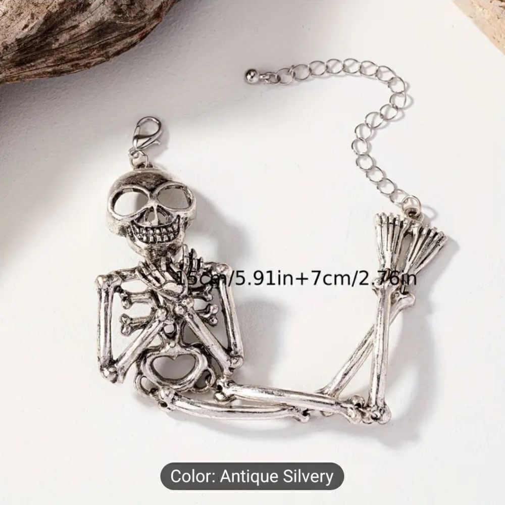 Skeleton bracelet silvertone - Picture 5 of 6